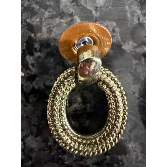 Vintage Monet Gold-Tone Jewelry Set Brooch, Tassel Necklace, & 2 sets Earrings - Picture 12 of 16